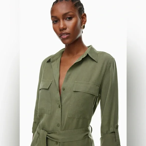 SOLD - Aritzia Babaton | Utility Dress | Army Green | Size S - Picture 2 of 15